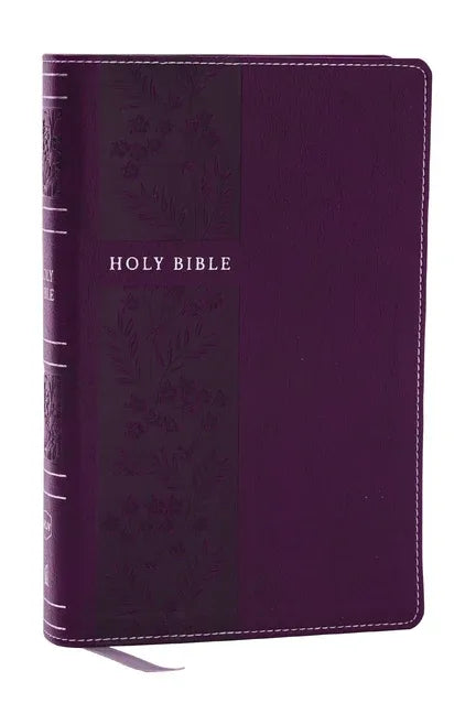 NKJV Personal Size Large Print Bible with 43,000 Cross References, Purple Leathersoft, Red Letter, Comfort Print (Thumb Indexed) - stevensbooks