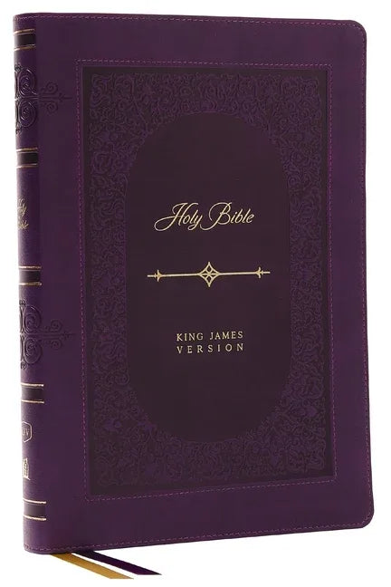 KJV Holy Bible: Giant Print Thinline Bible, Purple Leathersoft, Red Letter, Comfort Print (Thumb Indexed): King James Version (Vintage Series) - stevensbooks