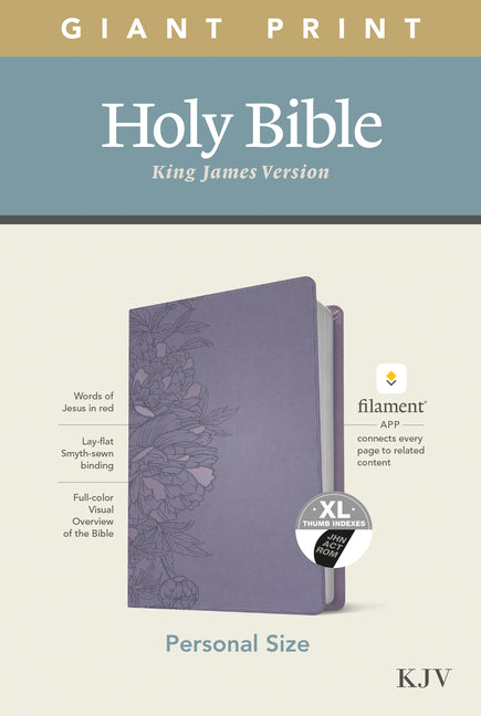 KJV Personal Size Giant Print Bible, Filament Enabled Edition (Leatherlike, Peony Lavender, Indexed) - Ingram