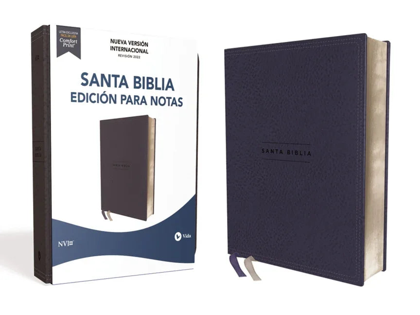 Nvi, Santa Biblia, Revisión 2022, Edición Para Notas, Leathersoft, Azul Marino, Palabras de Jesús En Rojo, Comfort Print - stevensbooks