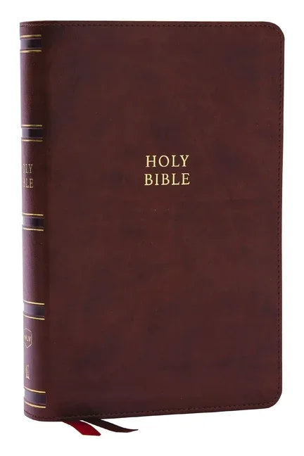 Nkjv, Single-Column Reference Bible, Verse-By-Verse, Brown Leathersoft, Red Letter, Comfort Print (Thumb Indexed) - stevensbooks