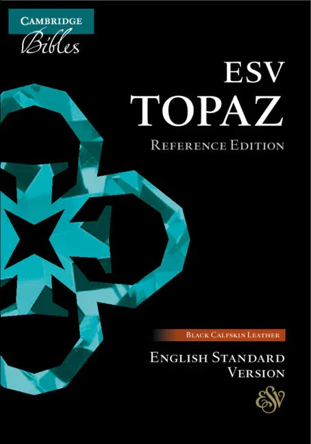 ESV Topaz Reference Bible, Black Calfskin Leather, Es675: Xr - stevensbooks