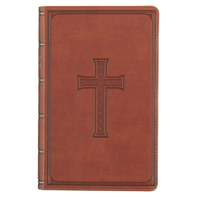 KJV Holy Bible, Giant Print Standard Size Faux Leather Red Letter Edition - Ribbon Marker, King James Version, Brown - Ingram