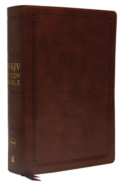 NKJV Study Bible, Imitation Leather, Brown, Red Letter Edition, Comfort Print: The Complete Resource for Studying God's Word - stevensbooks