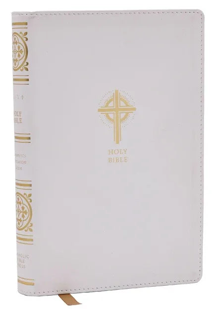 Nrsvce Sacraments of Initiation Catholic Bible, White Leathersoft, Comfort Print - stevensbooks