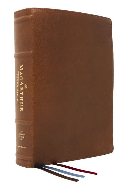 Nasb, MacArthur Study Bible, 2nd Edition, Premium Goatskin Leather, Brown, Premier Collection, Comfort Print: Unleashing God's Truth One Verse at a Ti - stevensbooks