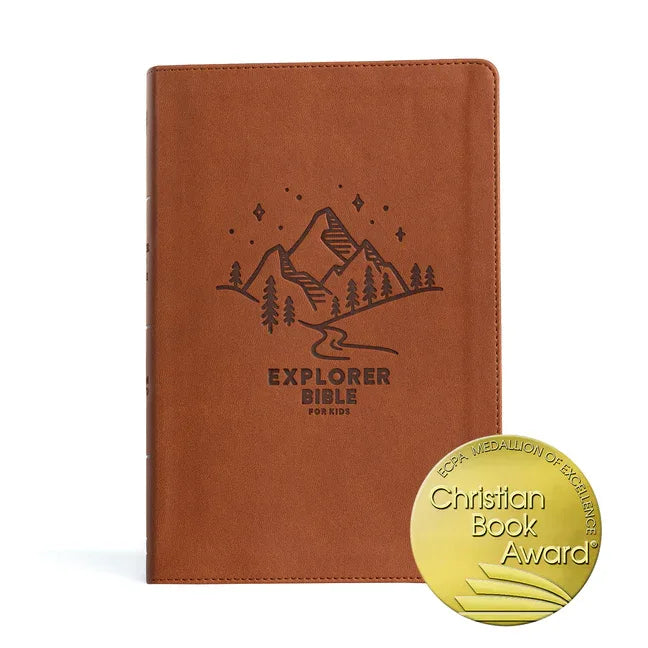 CSB Explorer Bible for Kids, Brown Mountains Leathertouch: Placing God's Word in the Middle of God's World - stevensbooks