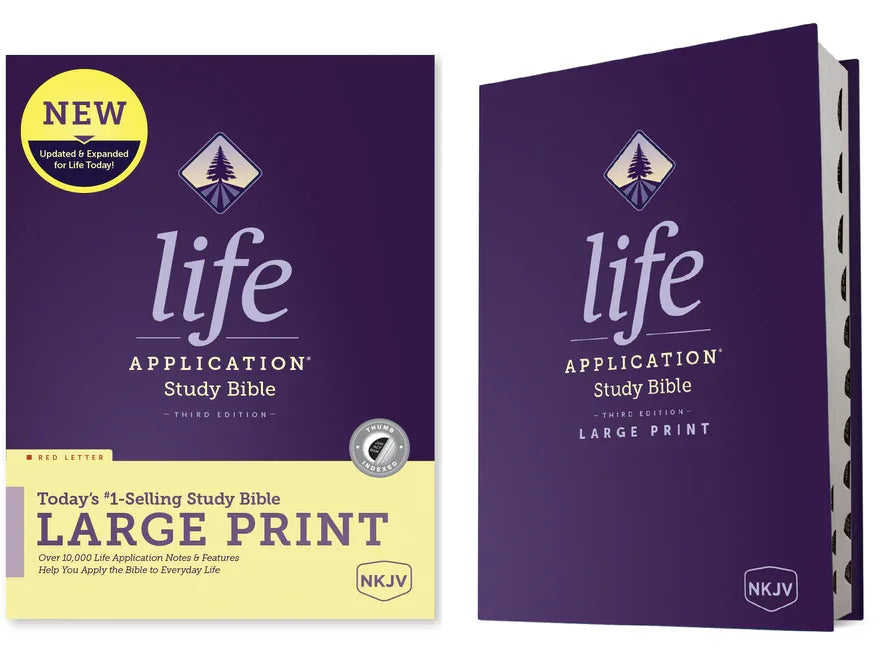 NKJV Life Application Study Bible, Third Edition, Large Print (Hardcover, Indexed, Red Letter) - stevensbooks