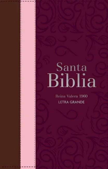 Biblia Rvr 1960 Letra Grande Tamaño Manual Tricolor Guinda Palo Rosa Marrón Con Cierre E Índice (Bible Rvr 1960 Large Print Handsize Leatherlike Trico - stevensbooks
