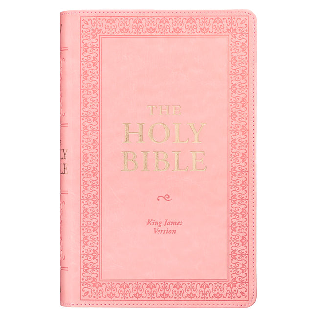 KJV Holy Bible, Giant Print Standard Size Faux Leather Red Letter Edition - Ribbon Marker, King James Version, Pink - Ingram