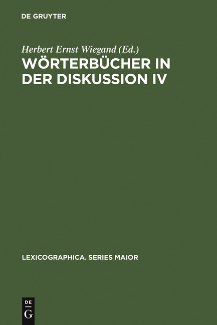 Wörterbücher in der Diskussion IV (Reprint 2011) - Ingram