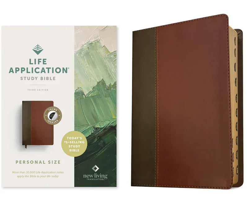 NLT Life Application Study Bible, Third Edition, Personal Size (Leatherlike, Brown/Mahogany, Indexed, Red Letter) - stevensbooks