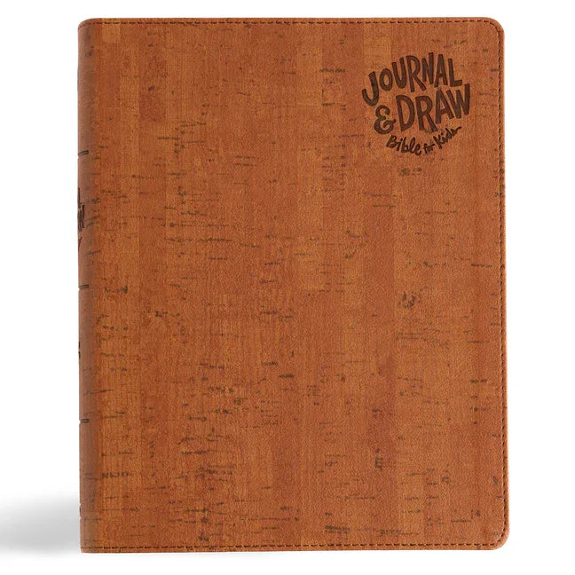 CSB Journal and Draw Bible for Kids, Brown Cork Leathertouch - stevensbooks