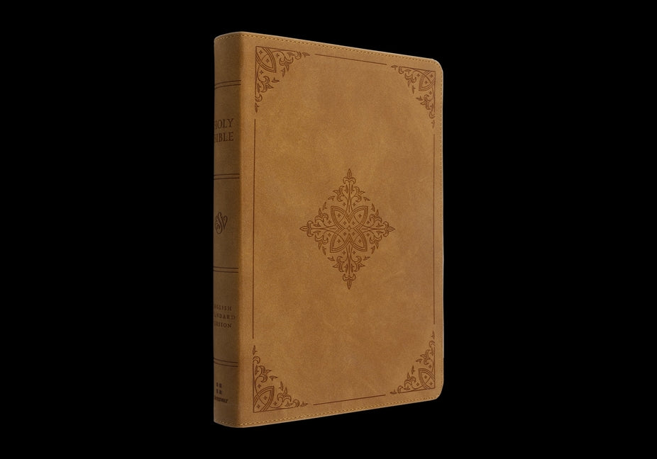 ESV Large Print Bible (Trutone, Nubuck Caramel, Fleur-De-Lis Design) - Ingram