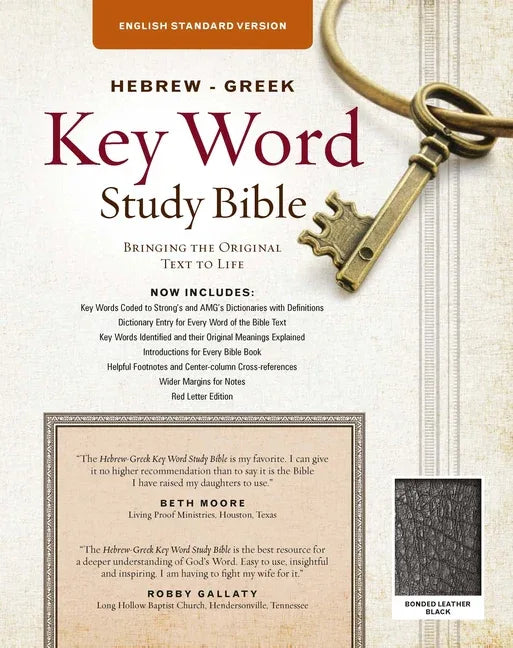 Hebrew-Greek Key Word Study Bible: ESV Edition, Black Bonded Leather (None, ESV Translation, Bonded) - stevensbooks