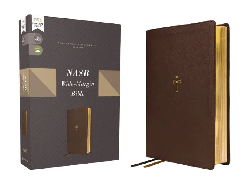 Nasb, Wide Margin Bible, Leathersoft, Brown, Red Letter, 1995 Text, Comfort Print - stevensbooks
