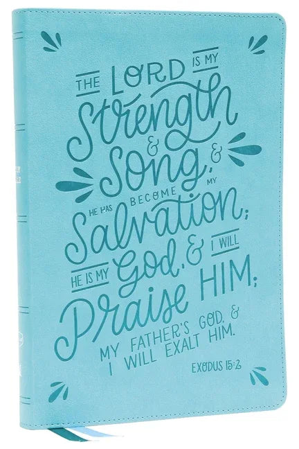 Nkjv, Thinline Bible, Verse Art Cover Collection, Leathersoft, Teal, Red Letter, Comfort Print: Holy Bible, New King James Version - stevensbooks