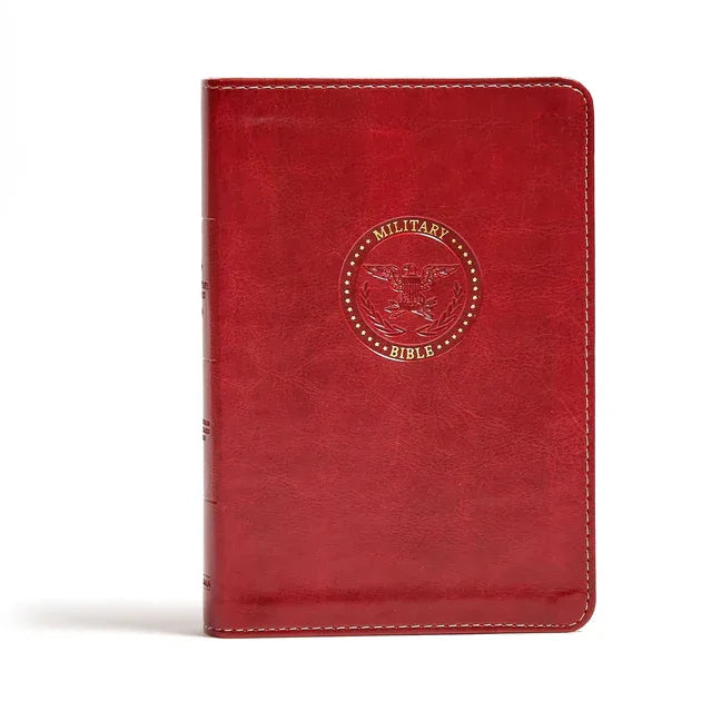 CSB Military Bible, Burgundy Leathertouch - stevensbooks