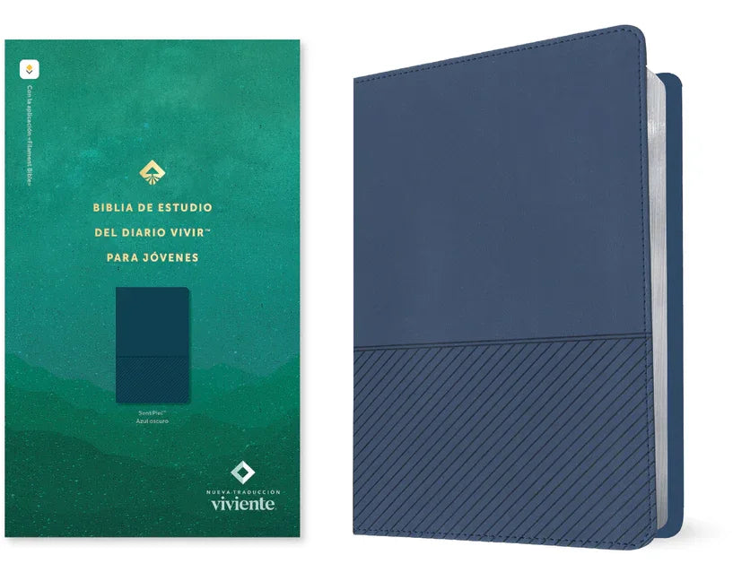 Biblia de Estudio del Diario Vivir Para Jóvenes Ntv Con Filament (Sentipiel, Azul Oscuro, Letra Roja) - stevensbooks