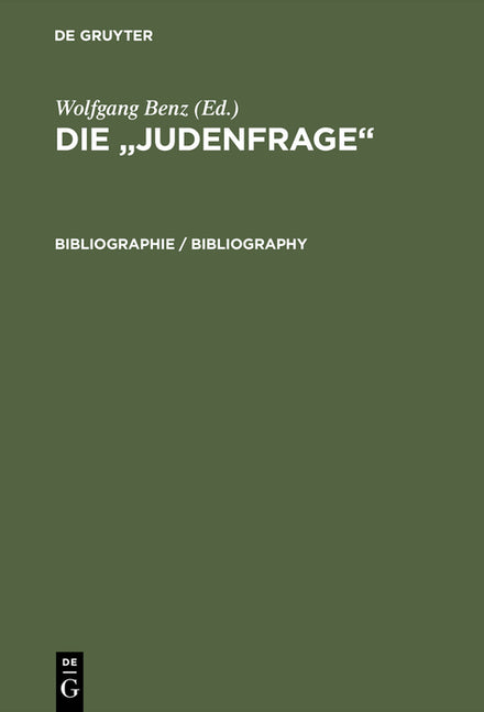 "Judenfrage", Bibliographie (Reprint 2015) - Ingram