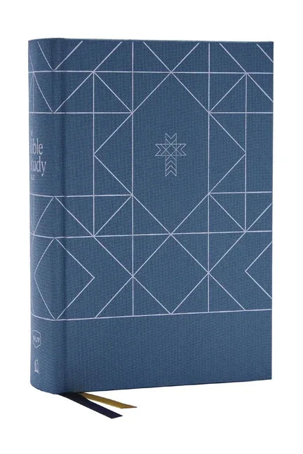 Nkjv, the Bible Study Bible, Cloth Over Board, Blue, Comfort Print: A Study Guide for Every Chapter of the Bible - stevensbooks