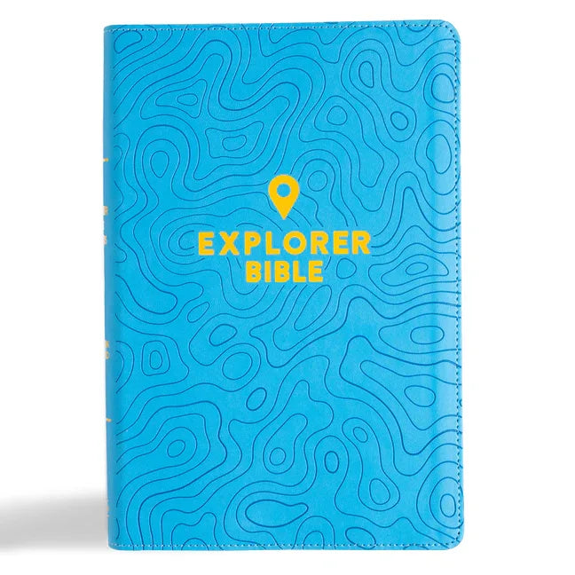 CSB Explorer Bible for Kids, Sky Blue Leathertouch: Placing God's Word in the Middle of God's World - stevensbooks