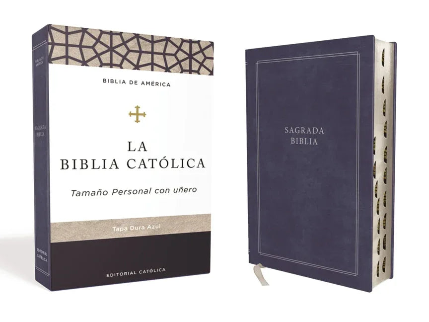 Biblia Católica, Tamaño Personal, Tapa Dura, Azul, Con Índice, Comfort Print - stevensbooks