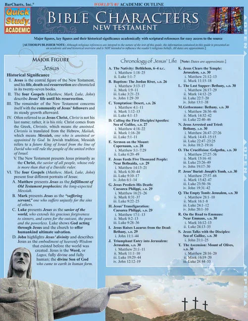 Bible Characters: New Testament: Quickstudy Laminated Reference Guide - stevensbooks