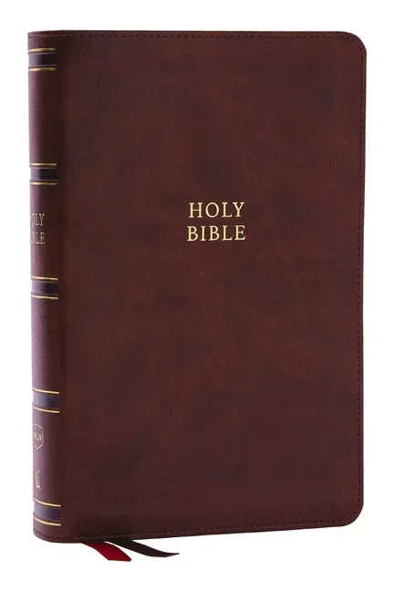 Nkjv, Single-Column Reference Bible, Verse-By-Verse, Brown Leathersoft, Red Letter, Comfort Print - stevensbooks
