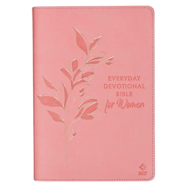 NLT Holy Bible Everyday Devotional Bible for Women New Living Translation, Vegan Leather, Pink Debossed - stevensbooks