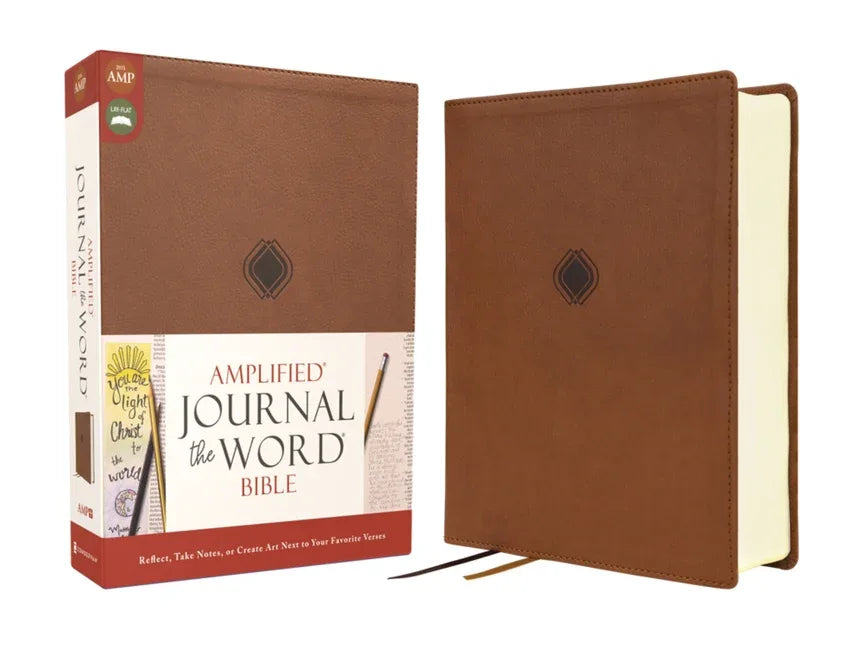 Amplified Journal the Word Bible, Leathersoft, Brown: Reflect, Take Notes, or Create Art Next to Your Favorite Verses - stevensbooks