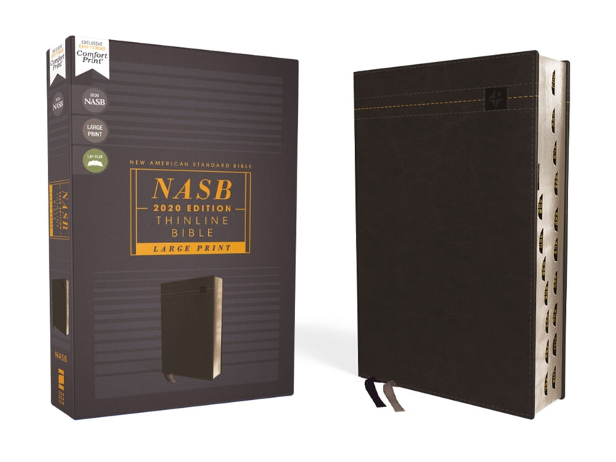 Nasb, Thinline Bible, Large Print, Leathersoft, Black, Red Letter Edition, 2020 Text, Thumb Indexed, Comfort Print - Ingram