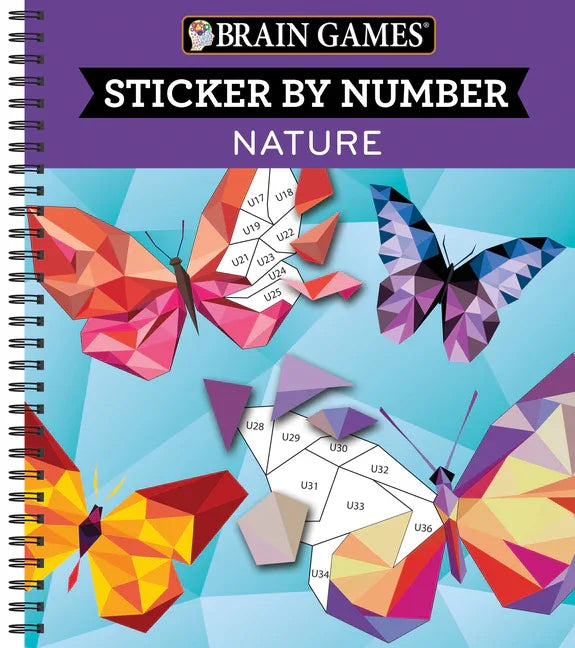 Brain Games - Sticker by Number: Nature (28 Images to Sticker) - stevensbooks