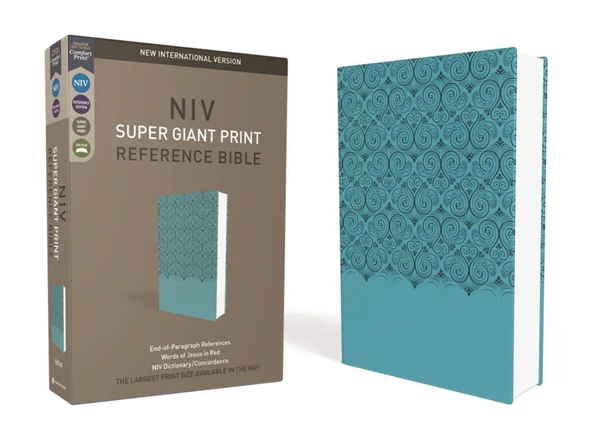 NIV, Super Giant Print Reference Bible, Imitation Leather, Blue, Red Letter Edition (Special) - stevensbooks