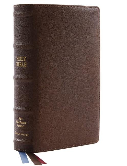 Nkjv, Single-Column Reference Bible, Premium Goatskin Leather, Brown, Premier Collection, Comfort Print - stevensbooks