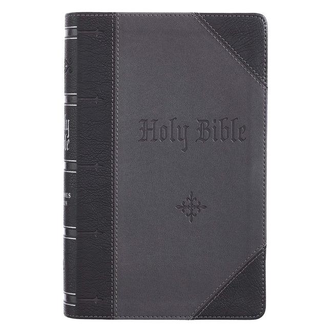 KJV Bible Giant Print 2-Tone Black/Dark Gray - stevensbooks