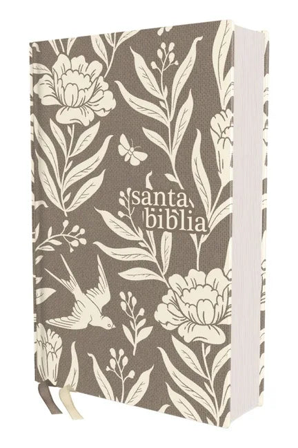 Nvi, Santa Biblia, Revisión 2022, Tamaño Compacto, Tapa Dura/Tela, Gris Floral, Palabras de Jesús En Rojo, Comfort Print - stevensbooks