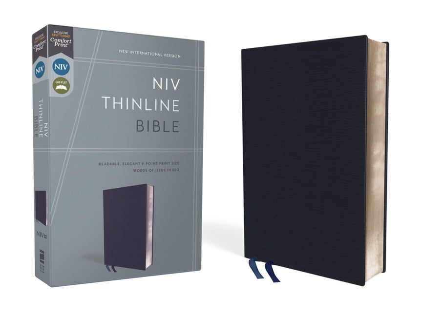 NIV, Thinline Bible, Bonded Leather, Navy, Red Letter Edition (Special) - Ingram