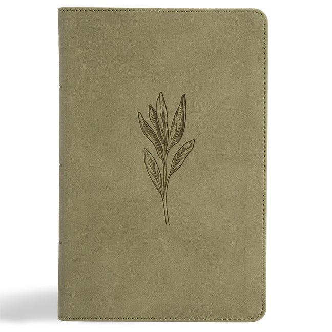 NASB Large Print Personal Size Reference Bible, Sage Suedesoft Leathertouch - stevensbooks