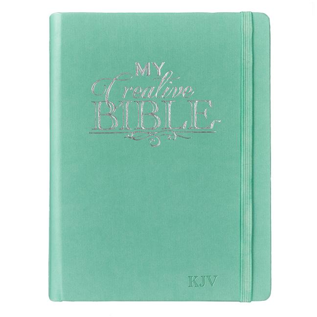 KJV Holy Bible, My Creative Bible, Faux Leather Hardcover - Ribbon Marker, King James Version, Teal W/Elastic Closure - Ingram