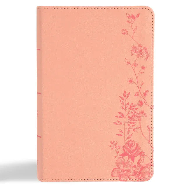 CSB Single-Column Compact Bible, Digital Study Edition, Blush Floral Leathertouch (Digital Study) - stevensbooks