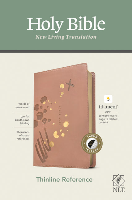 NLT Thinline Reference Bible, Filament Enabled Edition (Red Letter, Leatherlike, Pink, Indexed) - Ingram