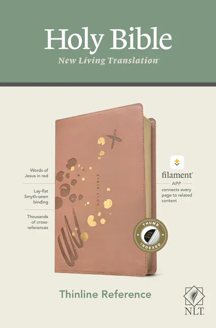 NLT Thinline Reference Bible, Filament Enabled Edition (Red Letter, Leatherlike, Pink, Indexed) - stevensbooks