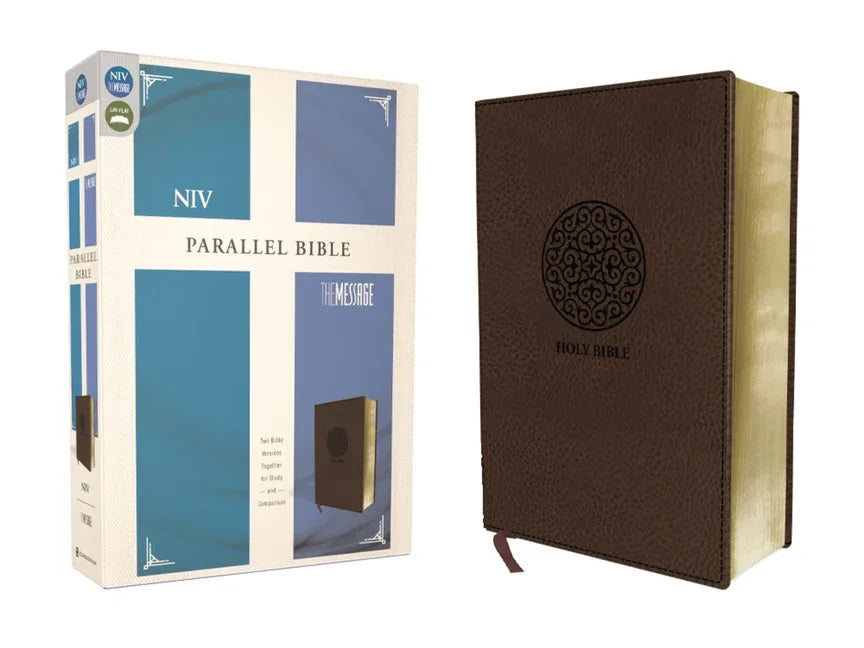 NIV, the Message, Parallel Bible, Leathersoft, Brown: Two Bible Versions Together for Study and Comparison - stevensbooks