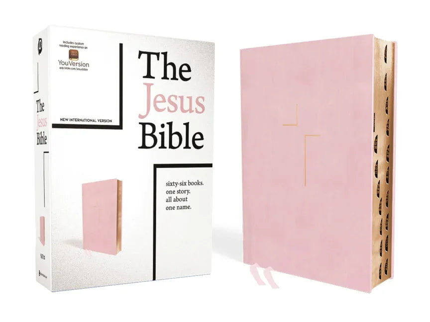 Jesus Bible, NIV Edition, Leathersoft Over Board, Pink, Indexed, Comfort Print - stevensbooks