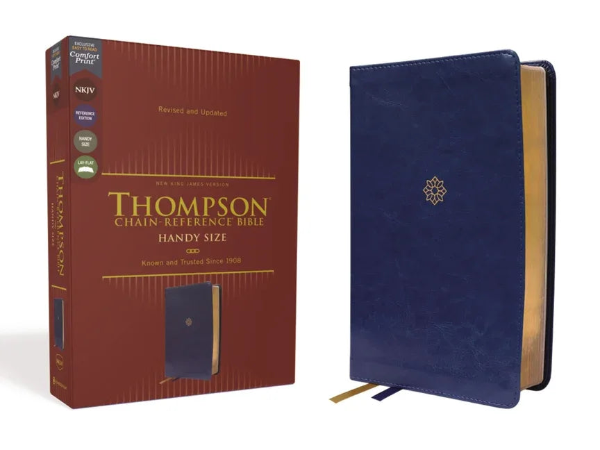 Nkjv, Thompson Chain-Reference Bible, Handy Size, Leathersoft, Navy, Red Letter, Comfort Print - stevensbooks