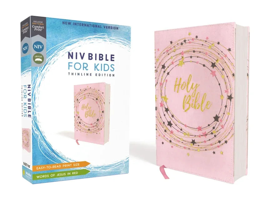 Niv, Bible for Kids, Flexcover, Pink/Gold, Red Letter, Comfort Print: Thinline Edition - stevensbooks