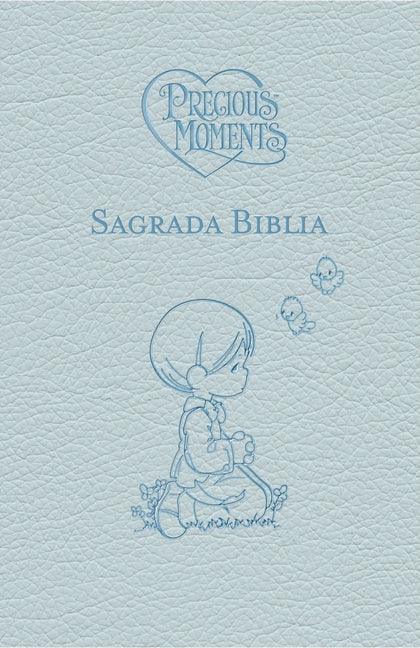 Biblia Católica, Precious Moments(tm), Leathersoft, Azul Celeste, Comfort Print - stevensbooks