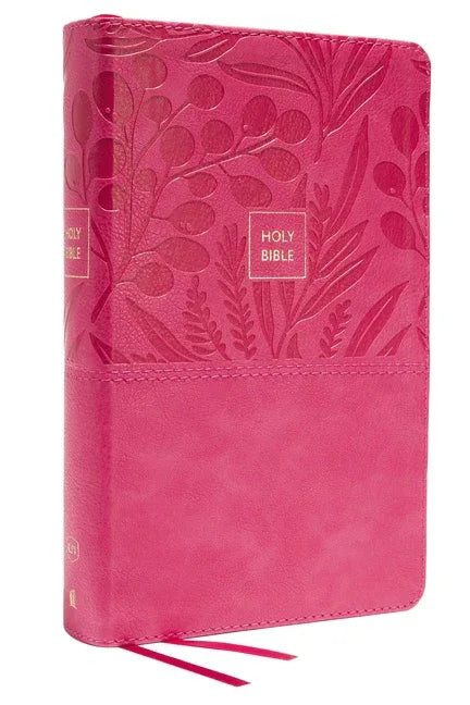 KJV Holy Bible: Large Print Single-Column with 43,000 End-Of-Verse Cross References, Pink Leathersoft, Personal Size, Red Letter, Comfort Print: King - stevensbooks