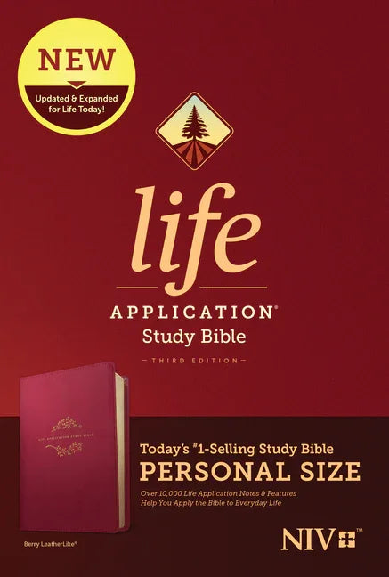 NIV Life Application Study Bible, Third Edition, Personal Size (Leatherlike, Berry) - stevensbooks